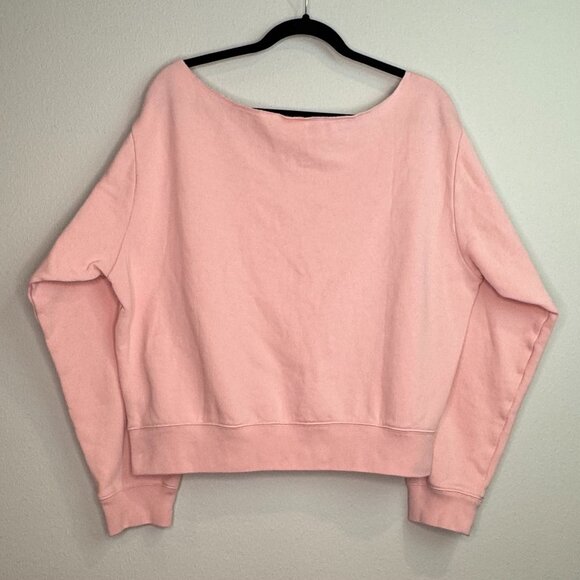 NWOT Victoria’s Secret PINK Pullover Crop Pink Sweatshirt With Silver Women’s XL - Picture 3 of 3